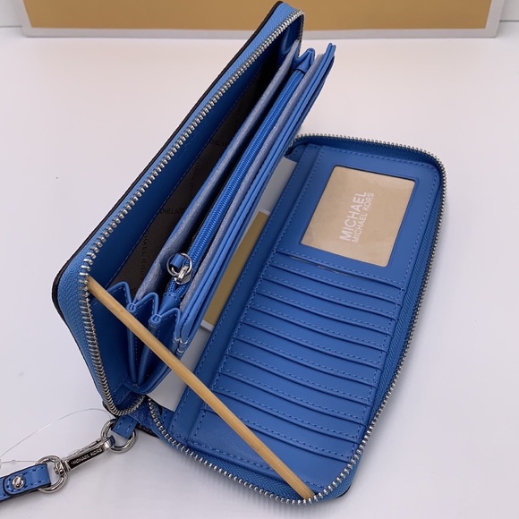 Michael Kors Large Travel CONTINENTAL Wallet-wristlet-phoneholder South Pacific - Picture 8 of 14